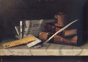 William Michael Harnett Still Life with Letter to Mr.Clarke oil on canvas
